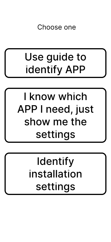 Calectro app - Program or Guide selection screen